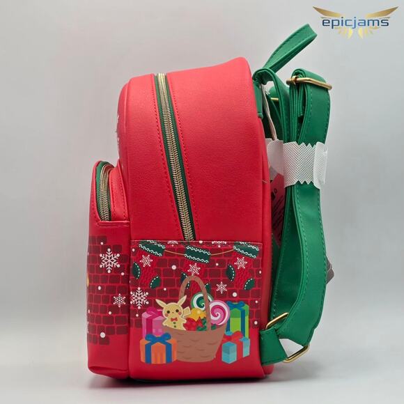 Loungefly Pokémon Christmas Tree Backpack Pikachu Squirtle Charmander Bulbasaur - Picture 4 of 7